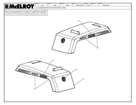 T5076601 - T500 Front Hood W/ Labels