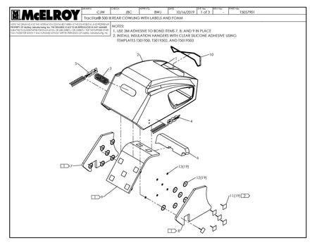 McElroy Part T5057901 - T500 III REAR CWLNG W/LBL&FOAM For Sale