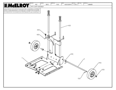 McElroy Part 1286001 - HPU CART ASSY for sale