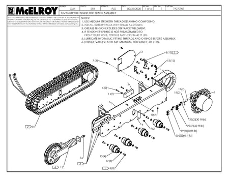 McElroy Part T9070901 - T900 ENGINE SIDE TRACK ASSY for sale