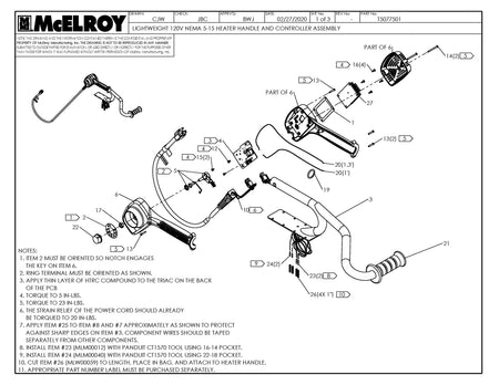 McElroy Part T5077501 - LW 120 NEMA 5-15 HTR HDL&CNTRL For Sale