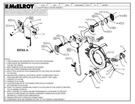 McElroy Part 2497801 - ACROBAT 400MM HEATER ASSY for sale