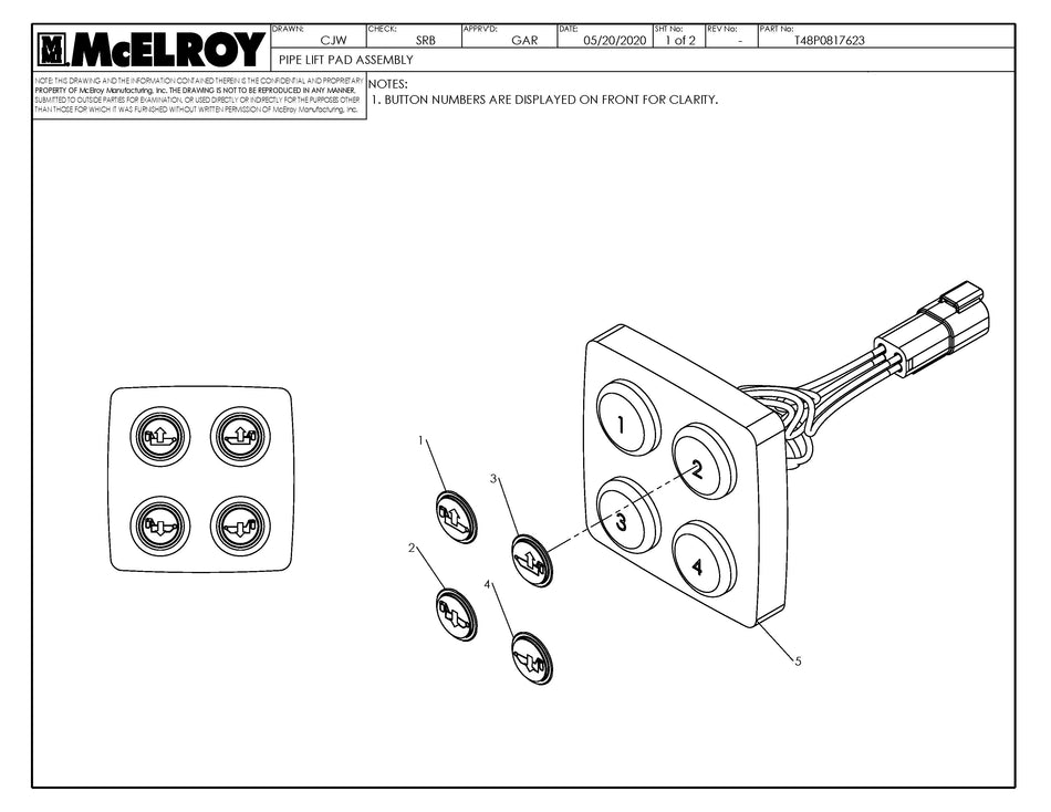 McElroy Part T48P0817623 - PIPE LIFT PAD ASSY For Sale