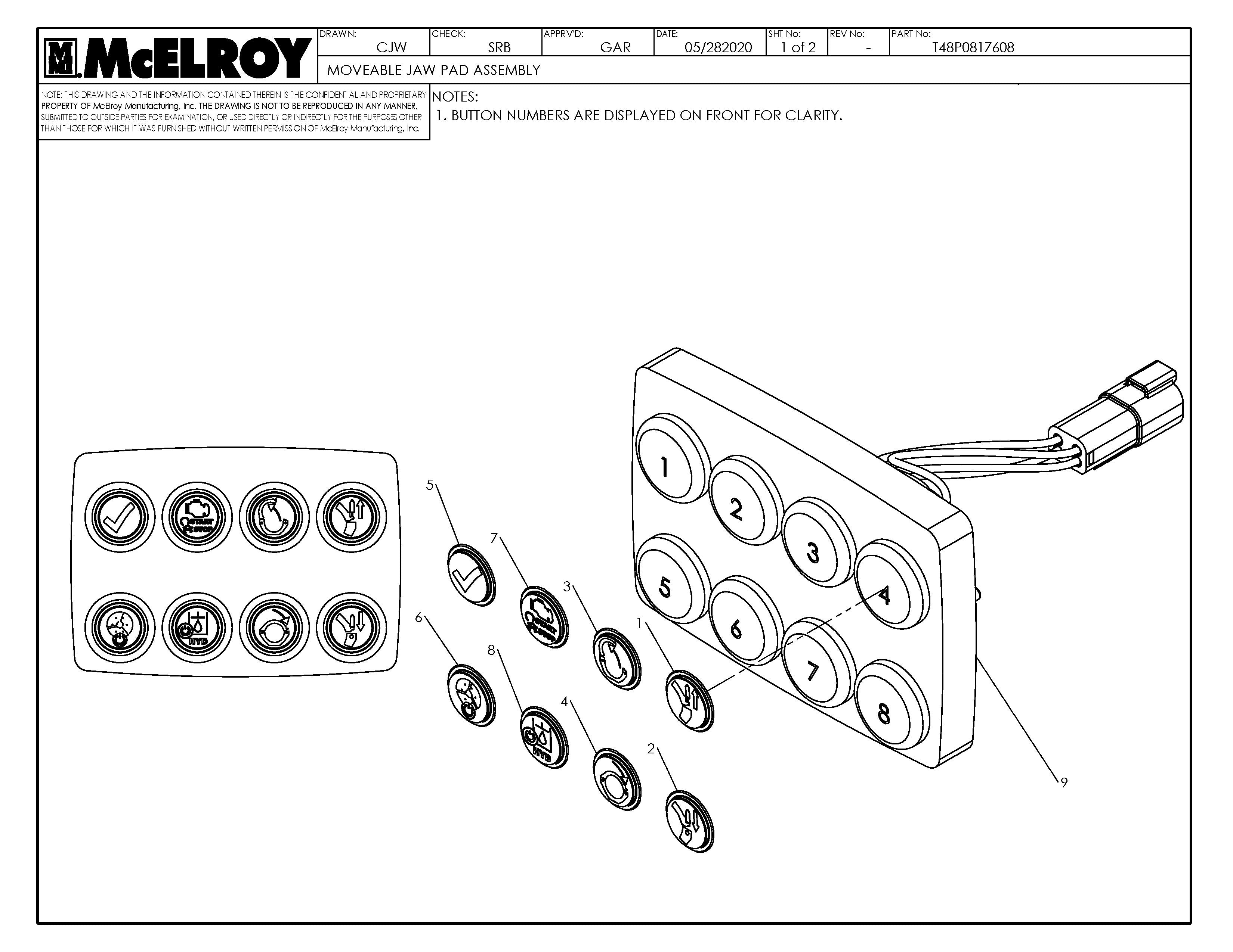 McElroy Part T48P0817608 - MOVEABLE JAW PAD ASSY For Sale