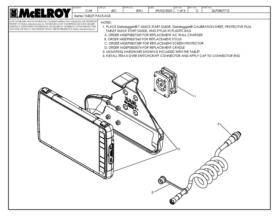 McElroy Part DLP0857712 - I SERIES TABLET PKG for sale