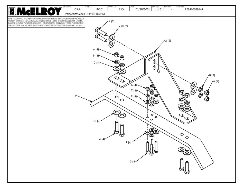 McElroy Part AT24P0888664 - T630I STRIPPER BAR KIT for sale