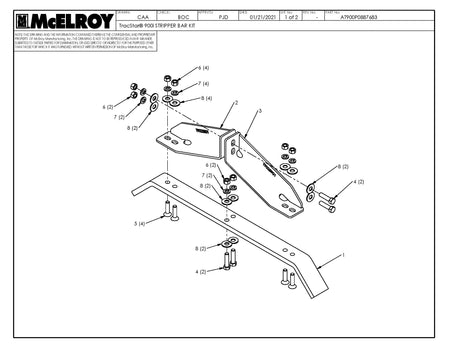 McElroy Part AT900P0887683 - T900I STRIPPER BAR KIT for sale