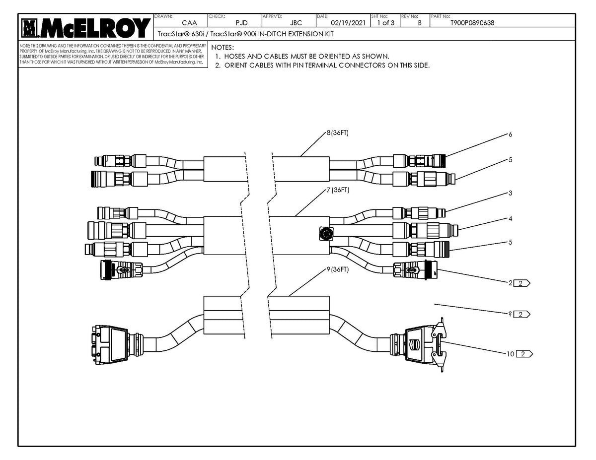 McElroy Part T900P0890638 - T630I/T900I IN-DITCH EXT KIT For Sale