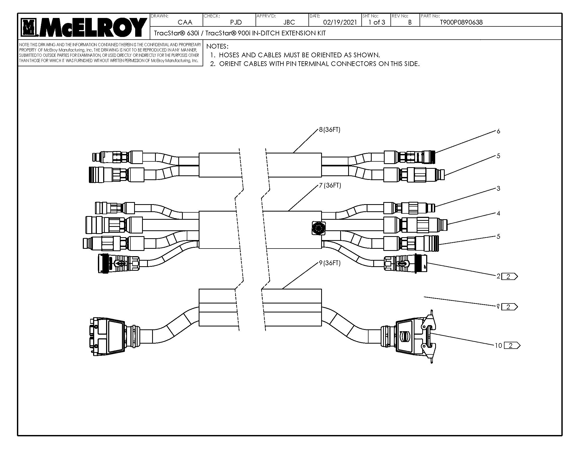 McElroy Part T900P0890638 - T630I/T900I IN-DITCH EXT KIT For Sale