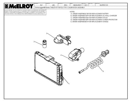 McElroy Part DLP0921131 - DL I SERIES TABLET KIT FOR for sale