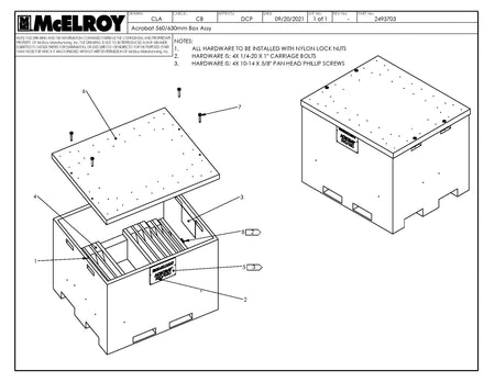 McElroy Part 2493703 - ACROBAT 560/630MM BOX ASSY for sale