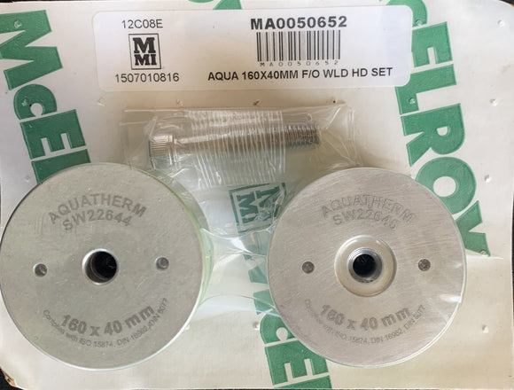 MA0050652 - 160mm X 40mm McElroy Fusion Outlet Weld Head Set for Polypropylene