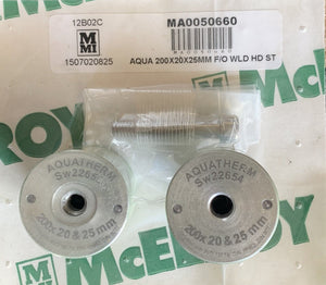 MA0050660 - 200mm X 20mm - 25mm McElroy Fusion Outlet Weld Head Set for Polypropylene